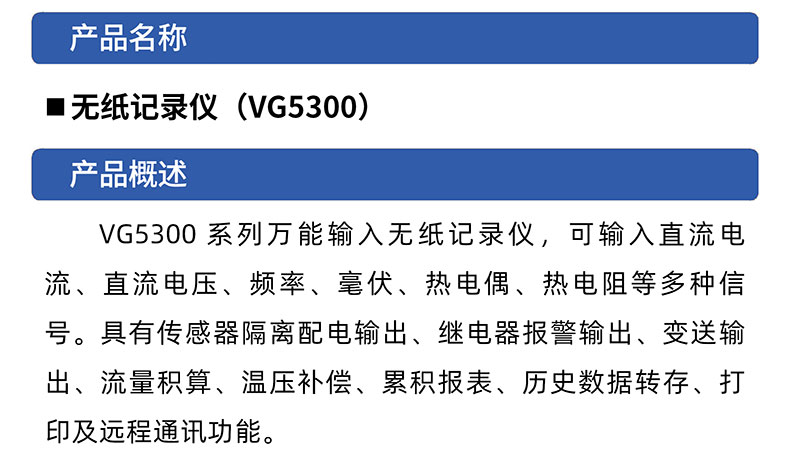 威格無紙記錄儀（VG5300）無紙萬能輸入，廠家直銷，品質(zhì)保障插圖1