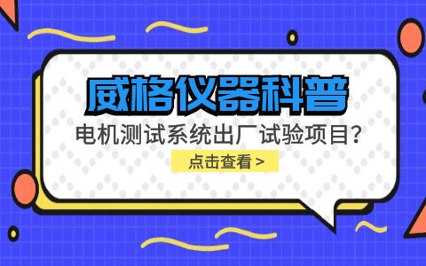 威格儀器-電機(jī)測試系統(tǒng)出廠試驗(yàn)項(xiàng)目有哪些？插圖